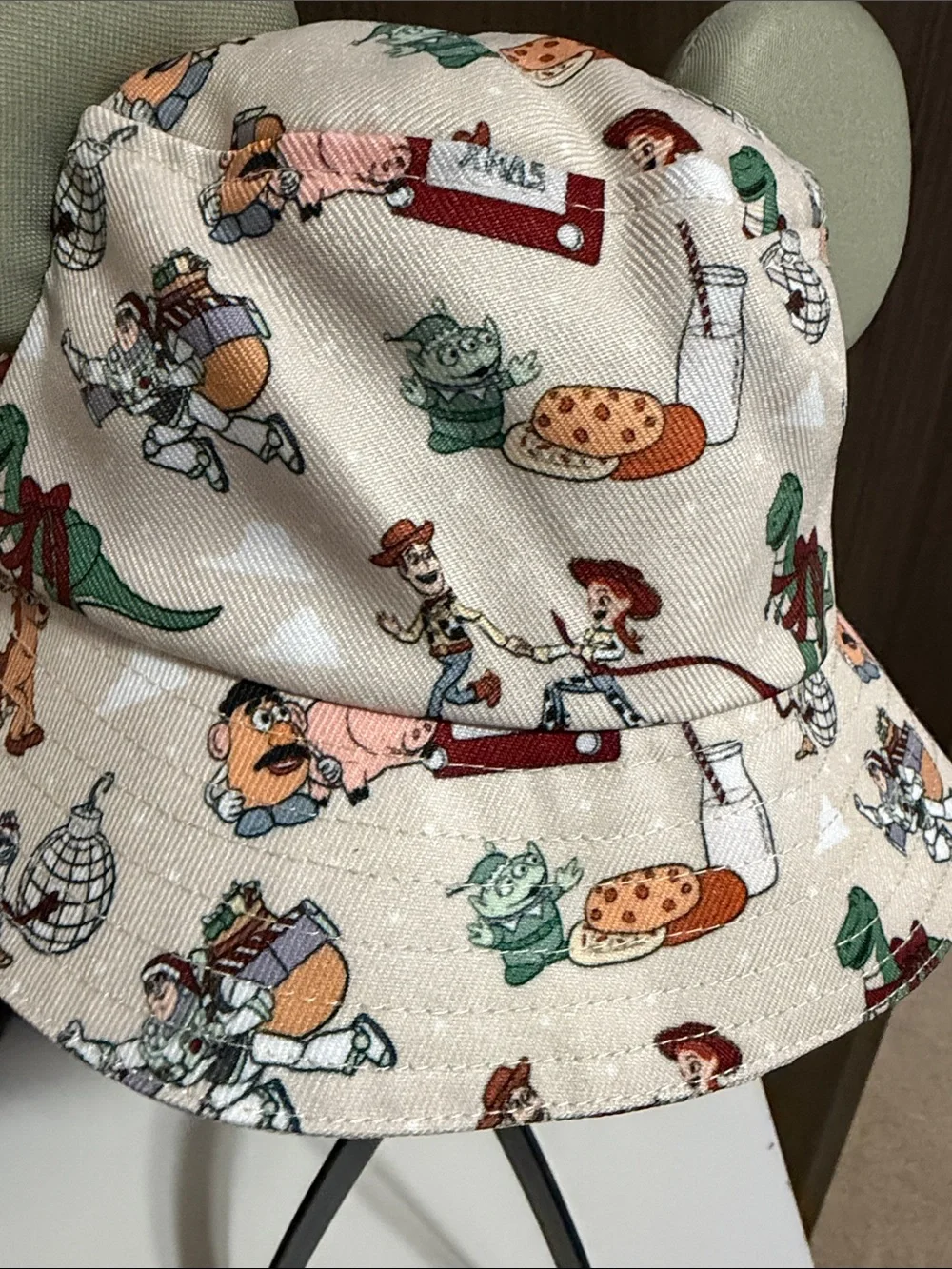 Baby Beige Storybook Print‎ Bucket Hat with Ears